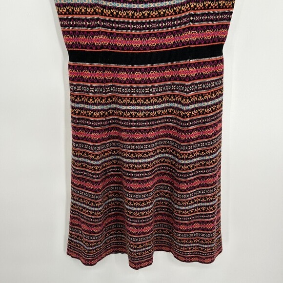 ANTHROPOLOGIE Sparrow Lambswool Faire Isle Stripe Lace Knit Sweater Dress Small - Picture 5 of 8
